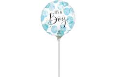 Foil Balloon - Mini - "It's a Boy" - Watercolor - Blue - 23 cm